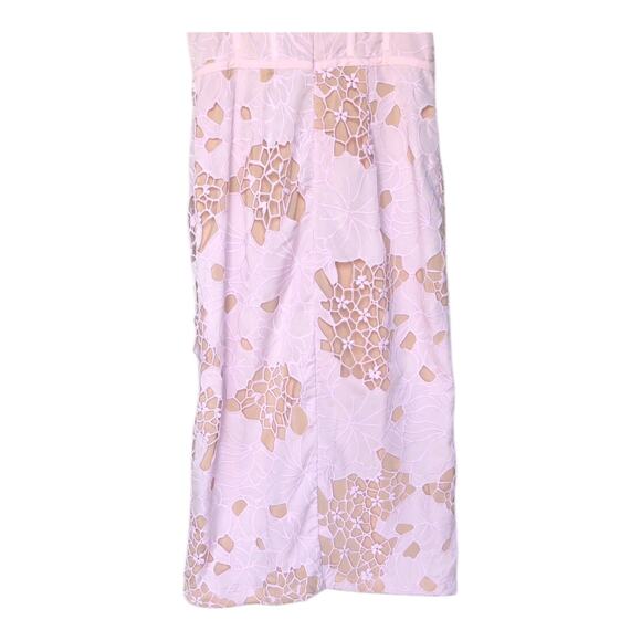 NBD Camari Lace Up Midi Dress Pink Zip Back Adjustable Shoulder Strap Small NWT - Picture 9 of 13